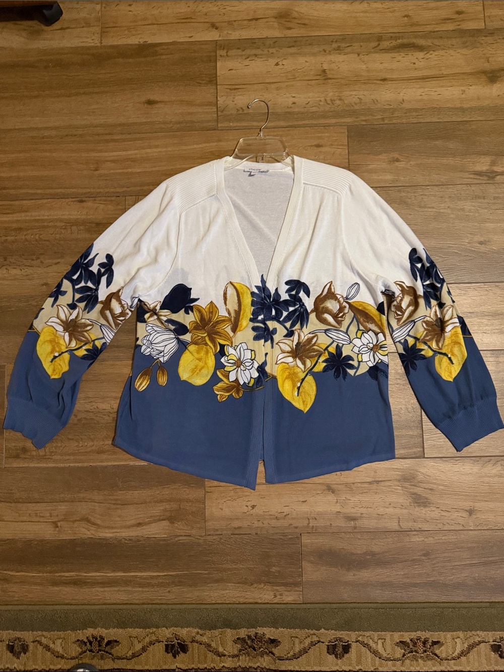 Chico's Cream Open-Front Knit Cardigan